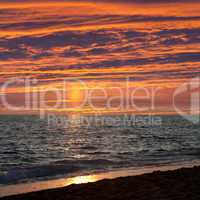 Cloud sky sunset on sea sand beach