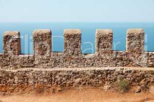 Sea and sky view from Alanya castle wall