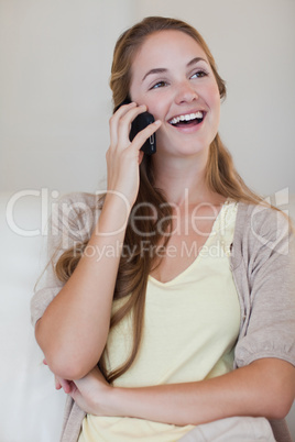 Laughing woman on the cellphone