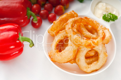 golden deep fried onion rings
