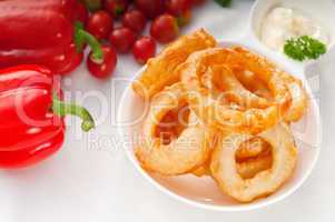 golden deep fried onion rings