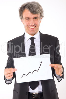 businessman with chart