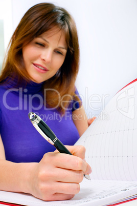portrait of a young caucasian woman working in a medical office