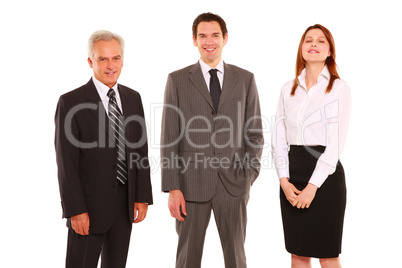 businessmen and businesswoman standing