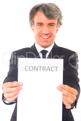 businessman with contract