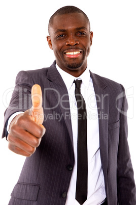 businessman with thumb up