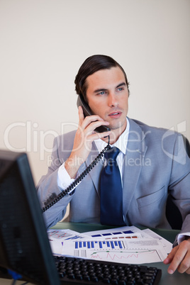 Businessman talking on the phone