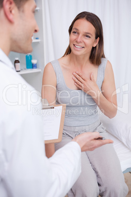 Patient talking to her doctor