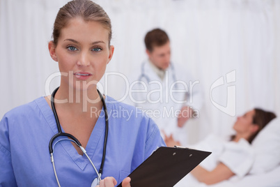 Surgeon standing in patients room