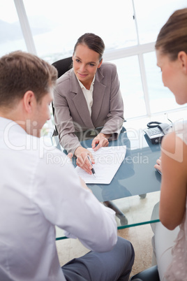 Businesswoman making an offer