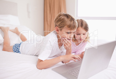 Children using a laptop