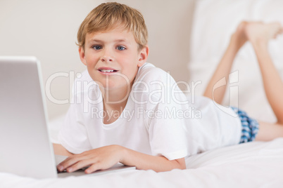 Boy using a laptop