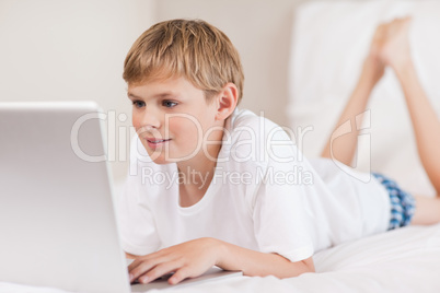 Boy using a notebook