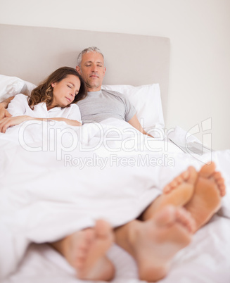 Portrait of a lovely couple sleeping