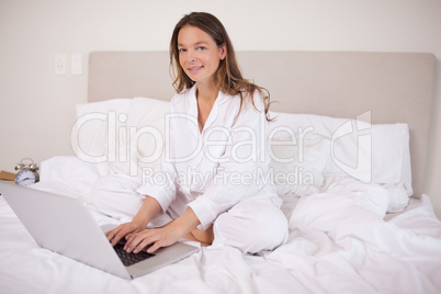 Woman using a laptop