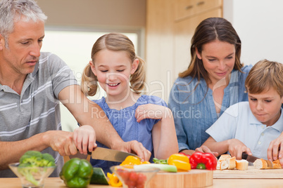 Lovely family cooking