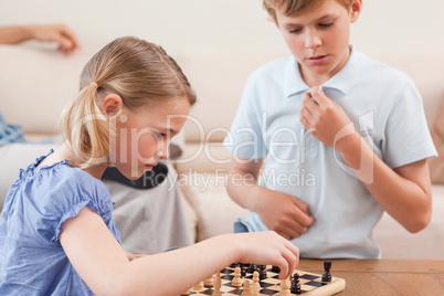 Children playing chess