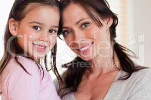 Close up of a girl and her mother