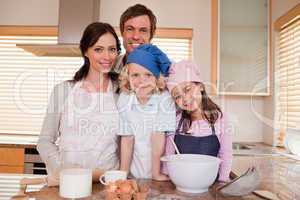 Family baking together