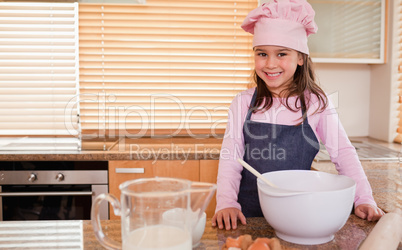 Little girl baking