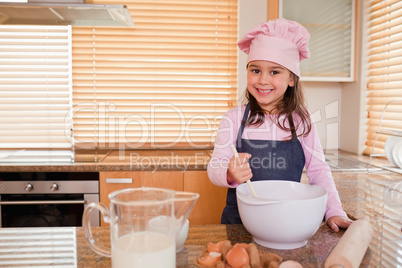 Cute girl baking