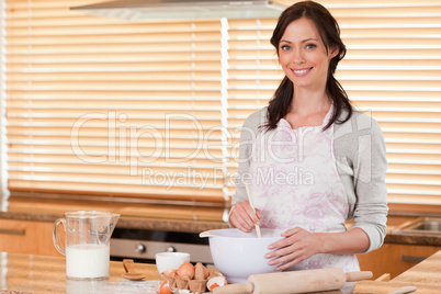 Beautiful woman baking