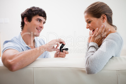 Man making a proposal of marriage