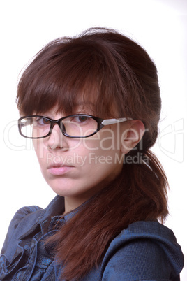 Portrait of young alluring brunette woman