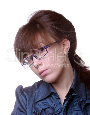 Portrait of young alluring brunette woman