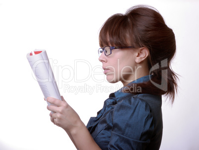 Portrait of young alluring brunette woman, holding book Portrait of young alluring brunette woman, holding book