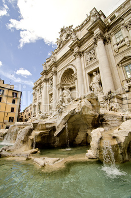 Architectural Detail of Trevi Fountain in Rome