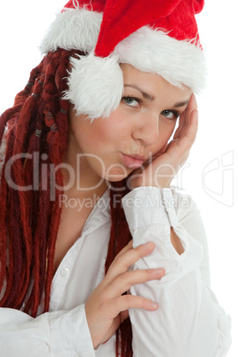 Portrait of young modern christmas girl.