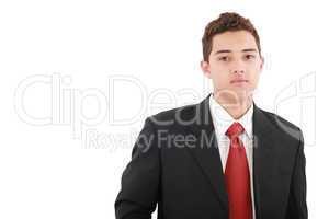 businessman looking at camera, isolated on white background