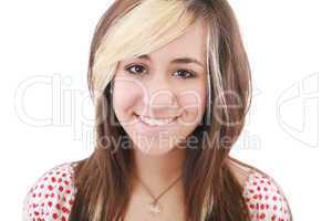 Close up portrait of teenage girl smiling