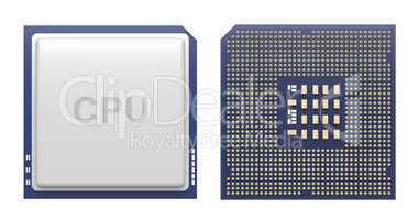 Computer processor isolated on white