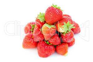 big juicy red ripe strawberries  isolated on white