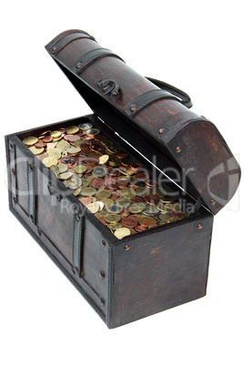 chest with european coins