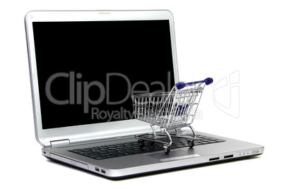 laptop and shopping cart