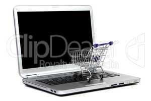 laptop and shopping cart