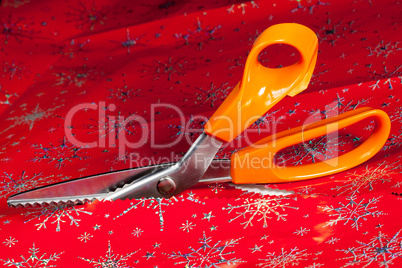 Pinking shears or scissors cutting