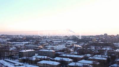 Panorama at winter city