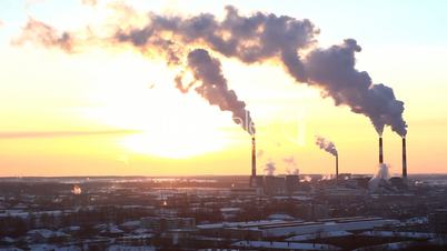 Smoke from pipe of termal power station