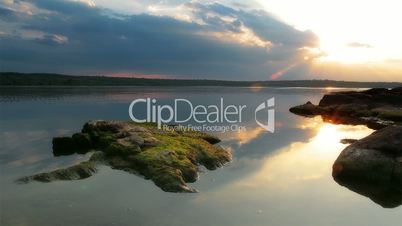 sunset on the river - timelapse