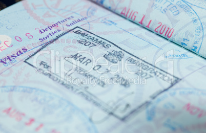 Visa stamps in US passport