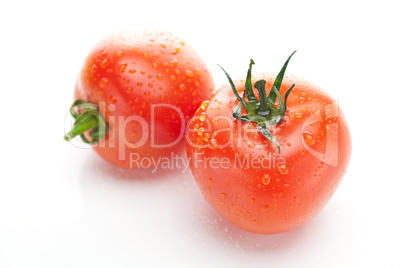 red ripe tomato isolated on white