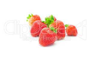 big juicy red ripe strawberries  isolated on white