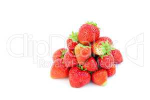 big juicy red ripe strawberries  isolated on white