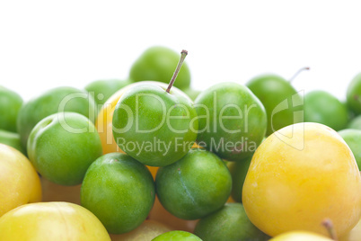 background of green and yellow plum