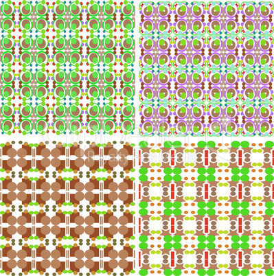 Collection of four seamless decorative patterns
