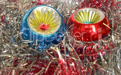 Christmas bauble and tinsel